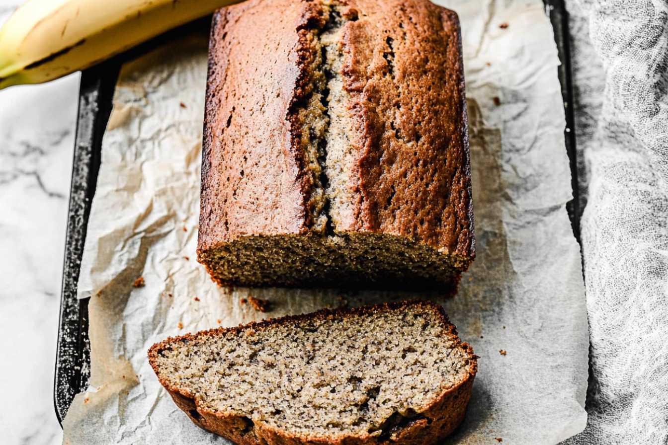 Image of an perfect Banana Bread that taste good.