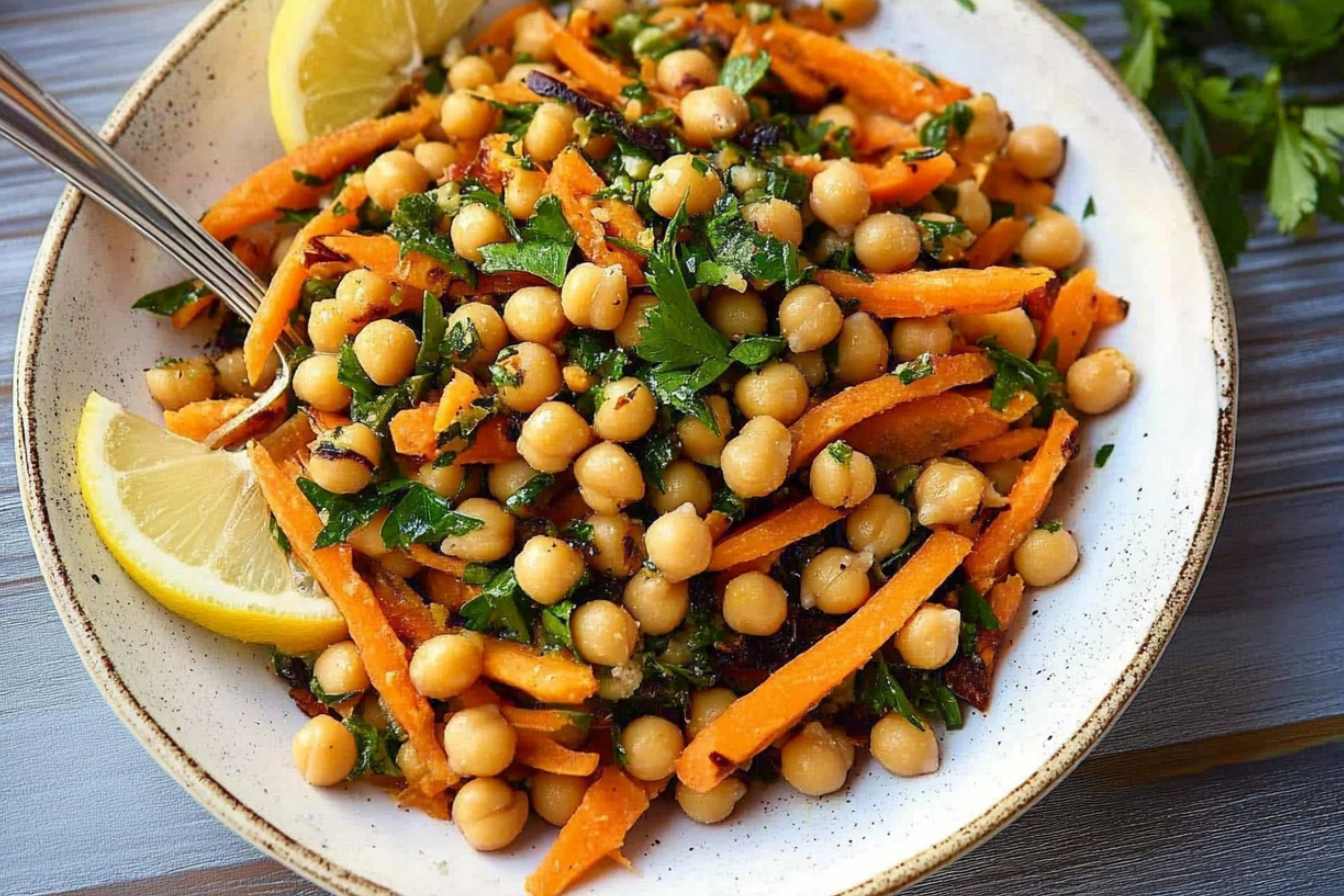 Carrot and Chickpea Salad with Parsley Lemon