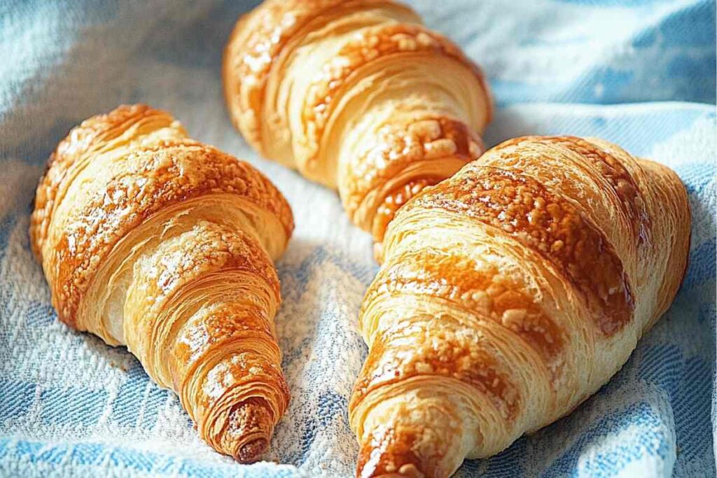 Golden Italian Cornetto on a cloth - What is an Italian Breakfast Pastry?